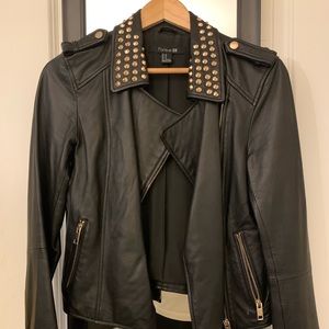 FINAL MD! Genuine Leather Studded Moto Jacket Sz M